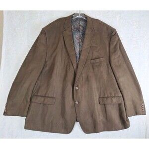 Ralph Lauren Blazer Mens 58R Faux Suede Sport Coat Paisley Lined Brown Tan